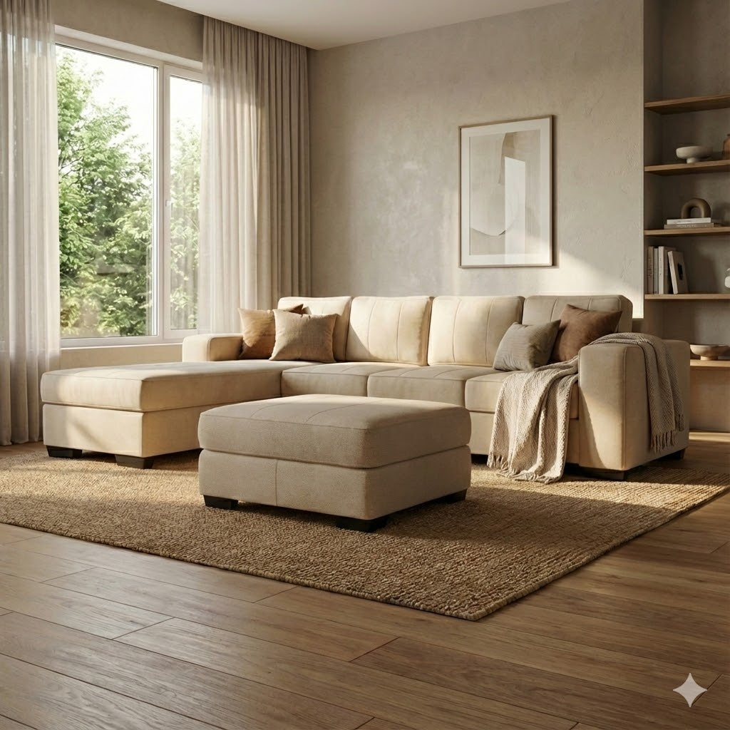 NZ Made Evoque 4 Seater with Chaise Corner Sofa