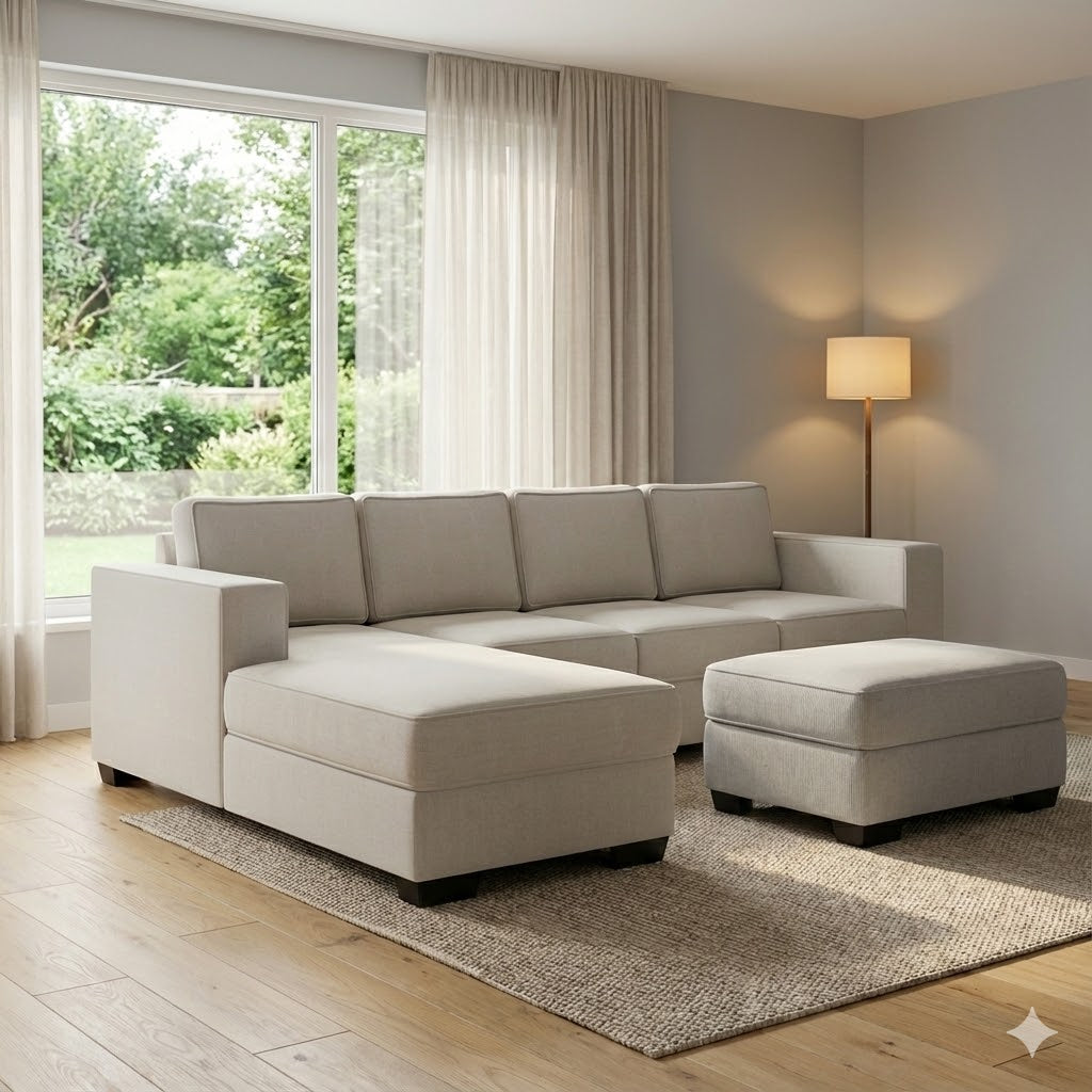 Kiwi Comfort NZ Made 4-Seater Corner Sofa with Chaise