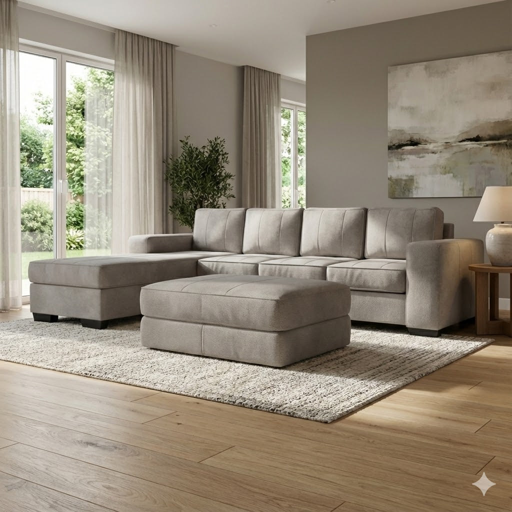 NZ Made Evoque 4 Seater with Chaise Corner Sofa