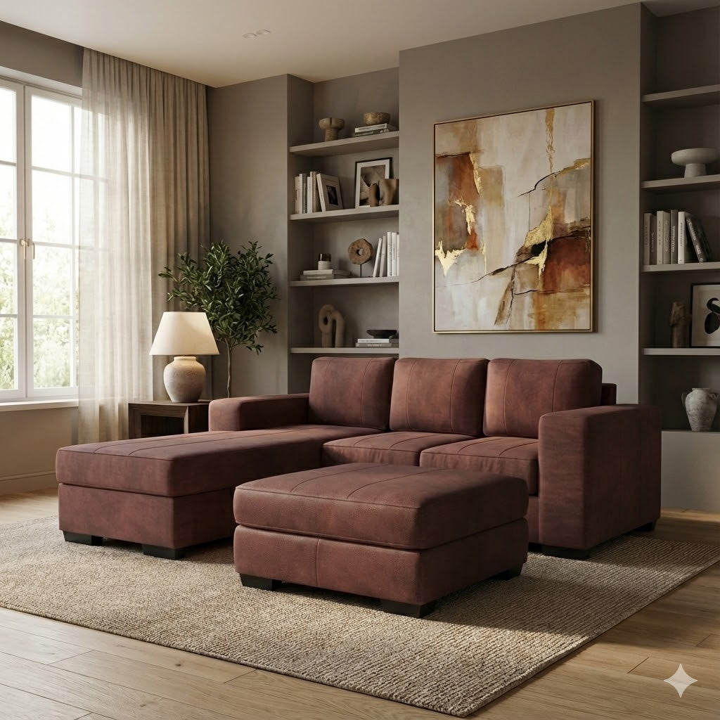 NZ Made Evoque 3 Seater with Chaise Corner Sofa