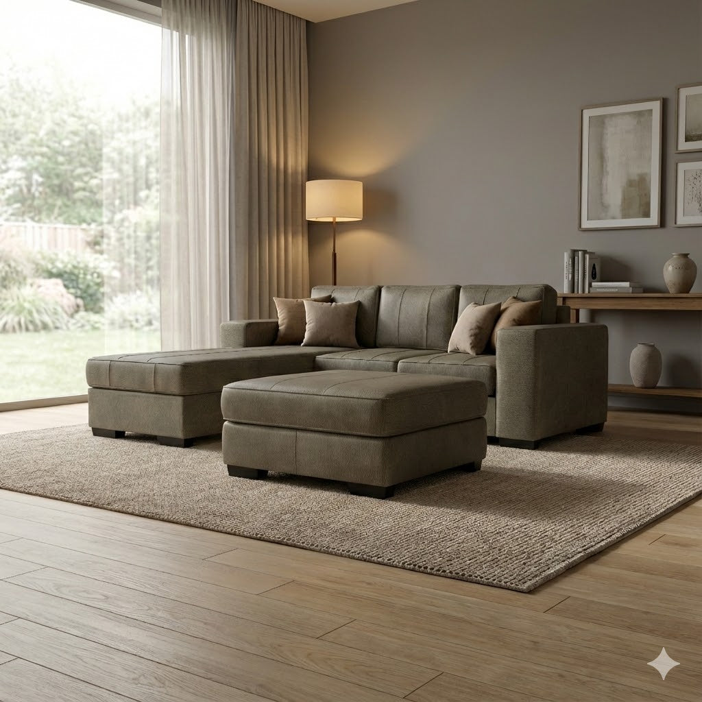 NZ Made Evoque 3 Seater with Chaise Corner Sofa