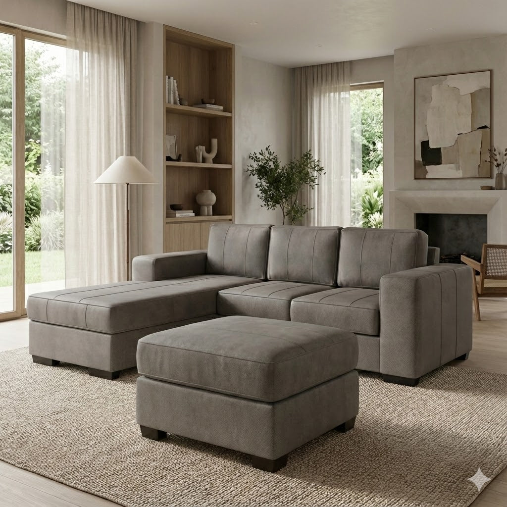 NZ Made Evoque 3 Seater with Chaise Corner Sofa