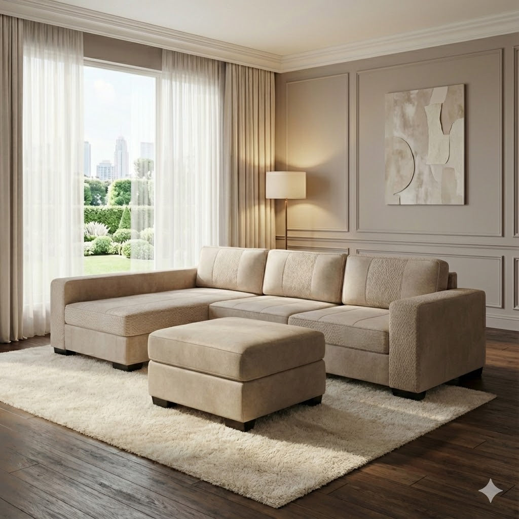 NZ Made Evoque Long-Arm with Chaise Corner Sofa