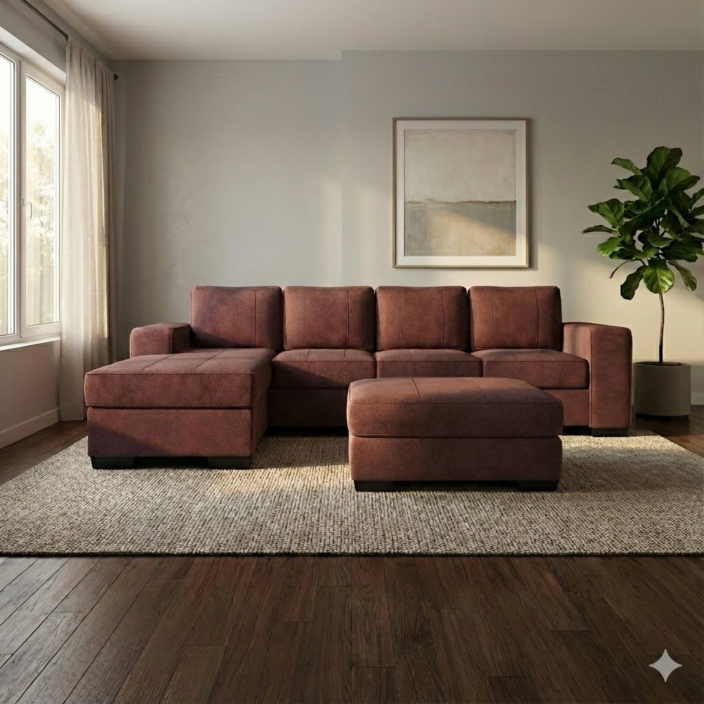 NZ Made Evoque 4 Seater with Chaise Corner Sofa