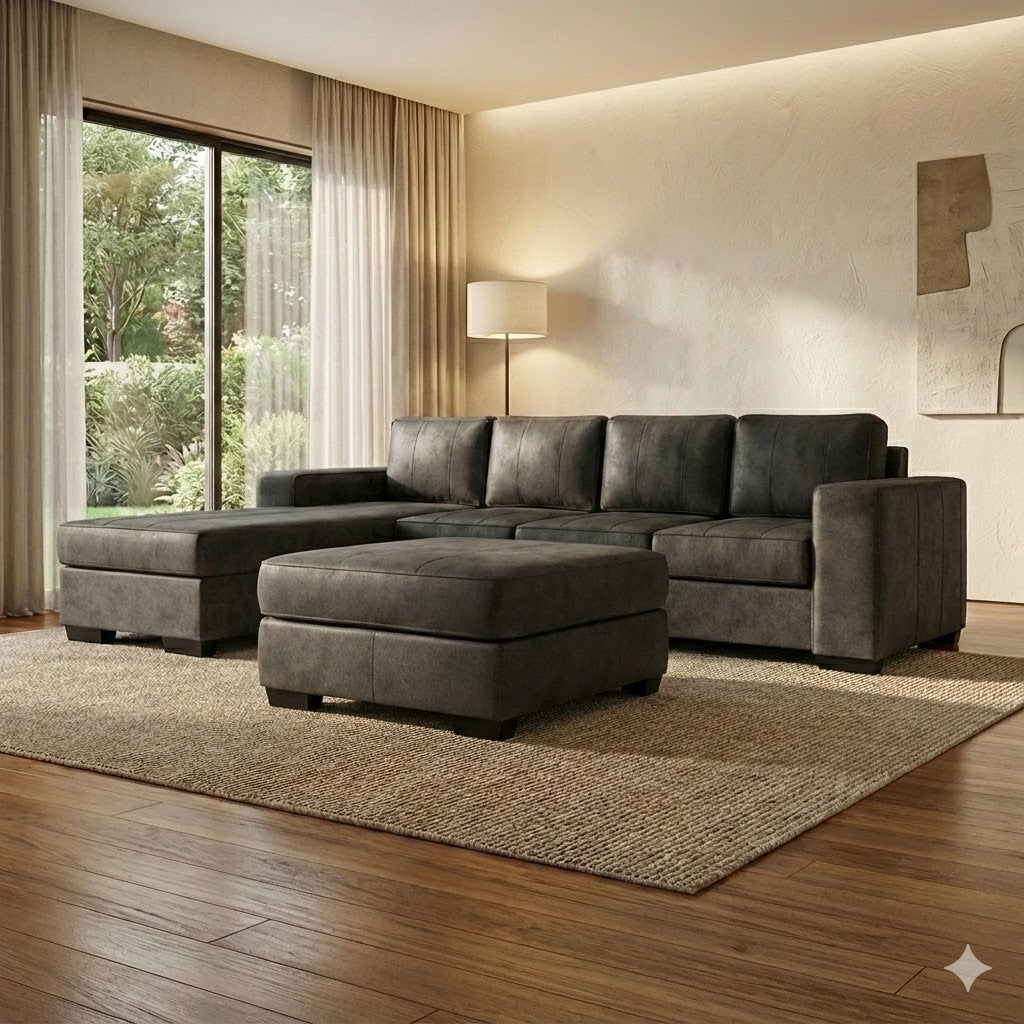 NZ Made Evoque 4 Seater with Chaise Corner Sofa