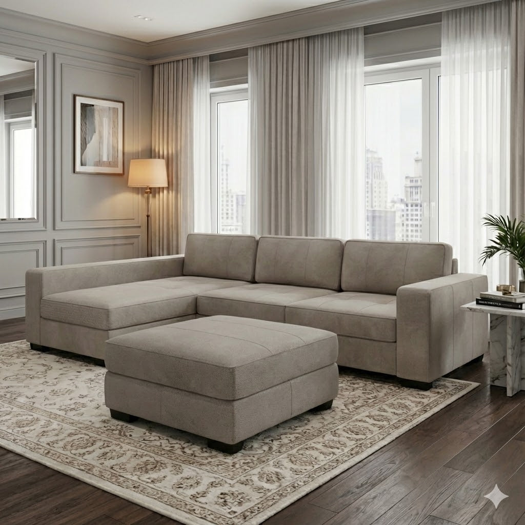 NZ Made Evoque Long-Arm with Chaise Corner Sofa