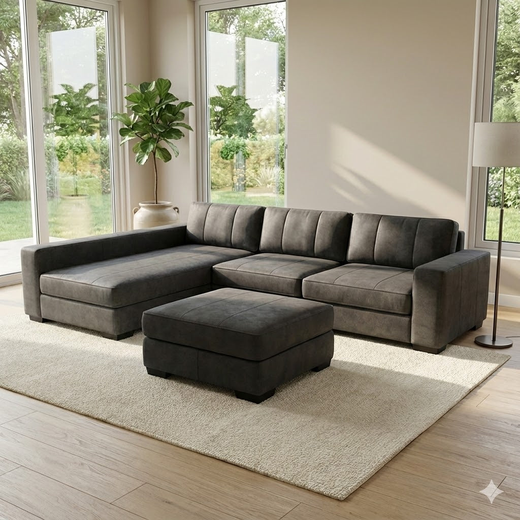 NZ Made Evoque Long-Arm with Chaise Corner Sofa