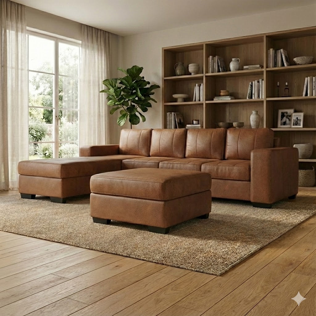 NZ Made Evoque 4 Seater with Chaise Corner Sofa