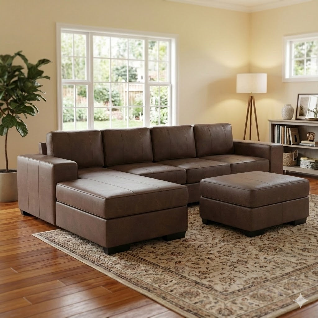 NZ Made Evoque 4 Seater with Chaise Corner Sofa