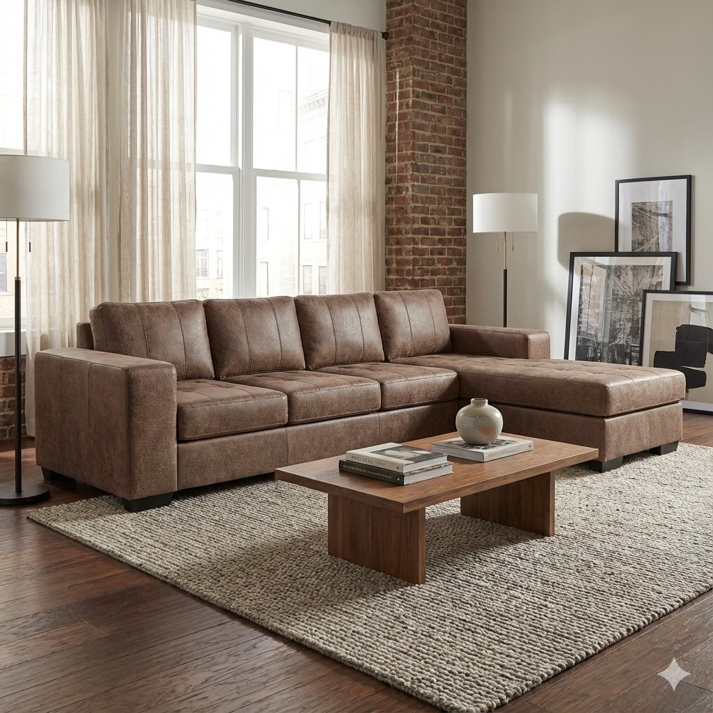 NZ Made Evoque 4 Seater with Chaise Corner Sofa