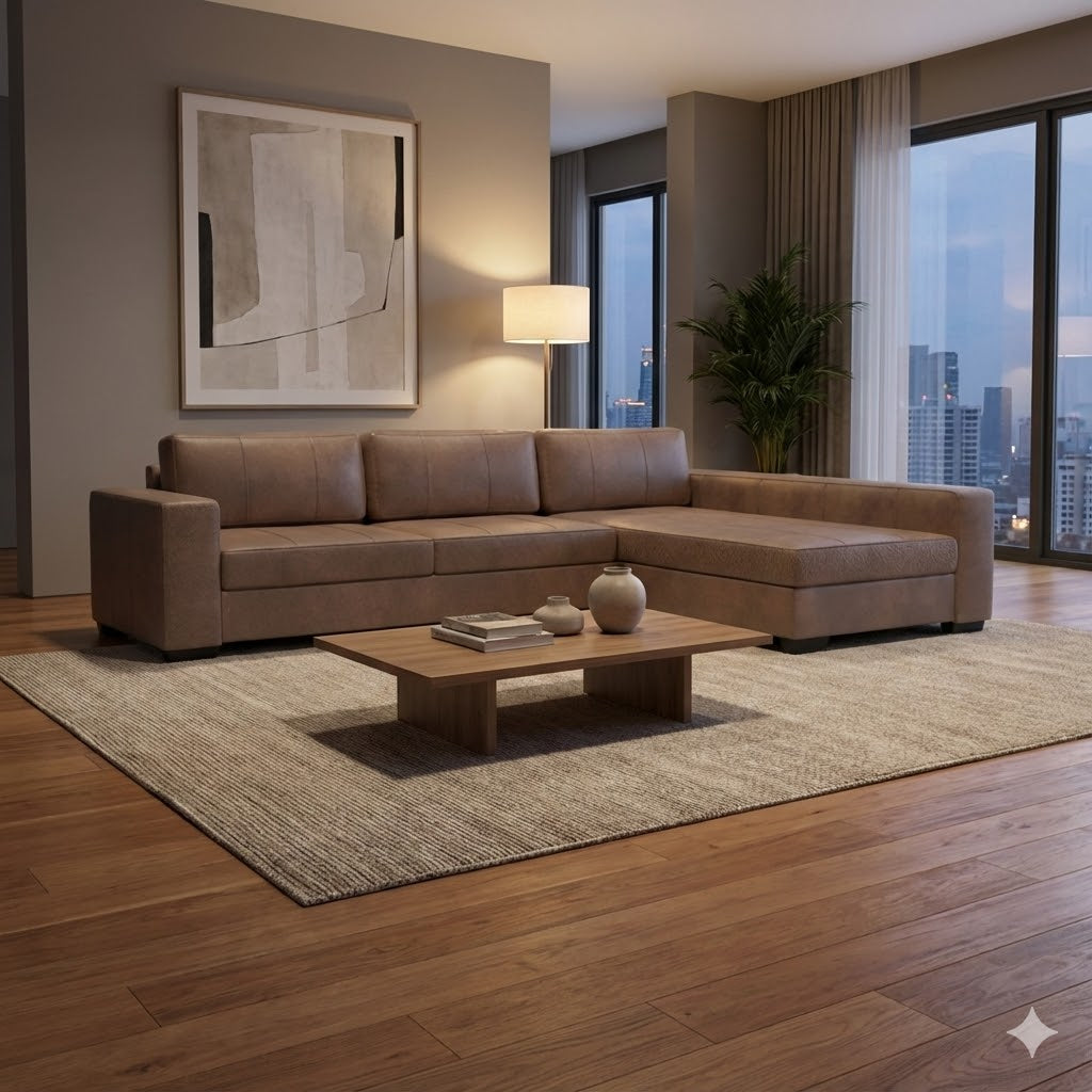 NZ Made Evoque Long-Arm with Chaise Corner Sofa