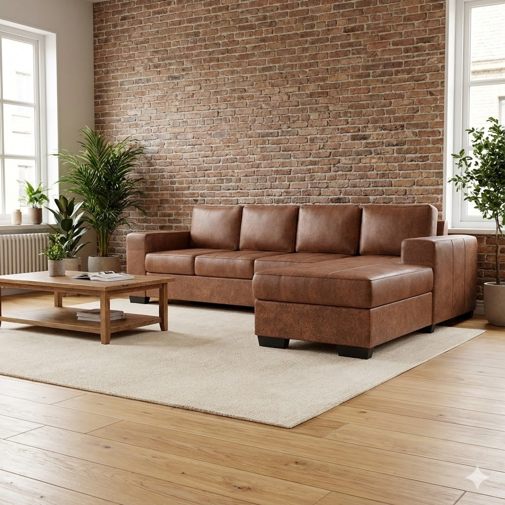 NZ Made Evoque 4 Seater with Chaise Corner Sofa