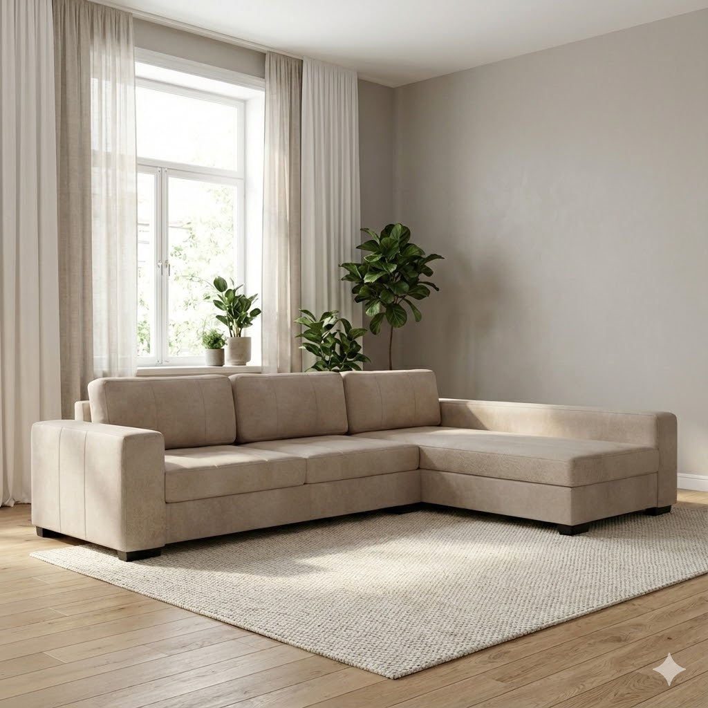 NZ Made Evoque Long-Arm with Chaise Corner Sofa