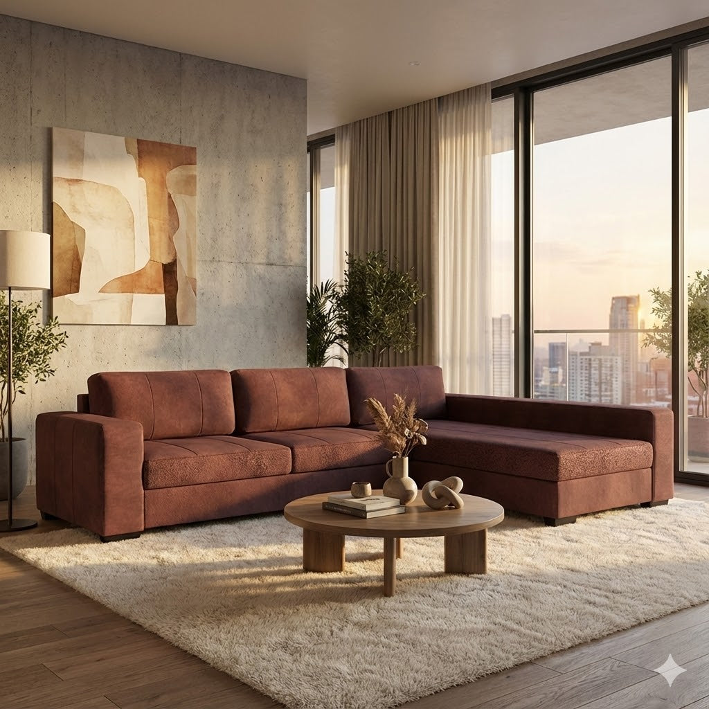 NZ Made Evoque Long-Arm with Chaise Corner Sofa