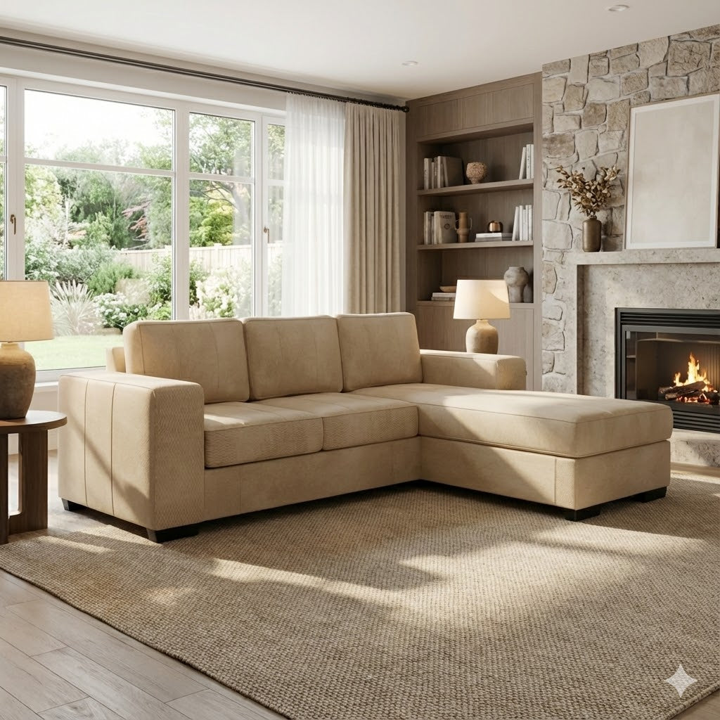 NZ Made Evoque 3 Seater with Chaise Corner Sofa