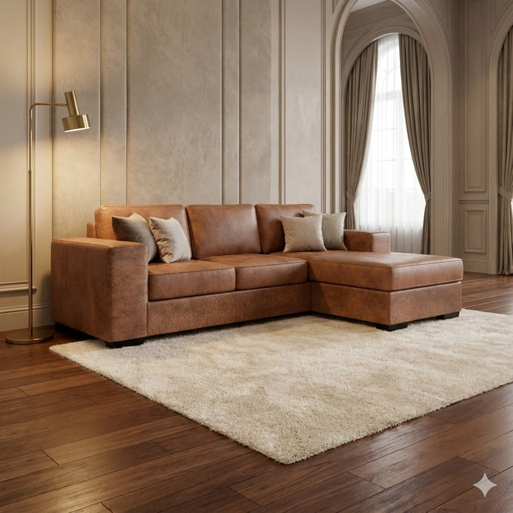 NZ Made Evoque 3 Seater with Chaise Corner Sofa - Side View | Furniture World NZ