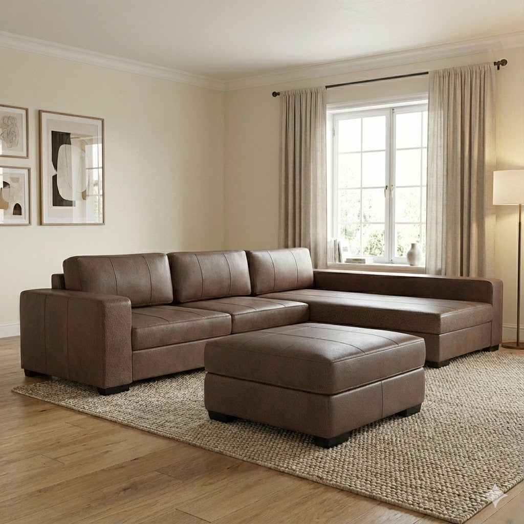 NZ Made Evoque Long-Arm with Chaise Corner Sofa