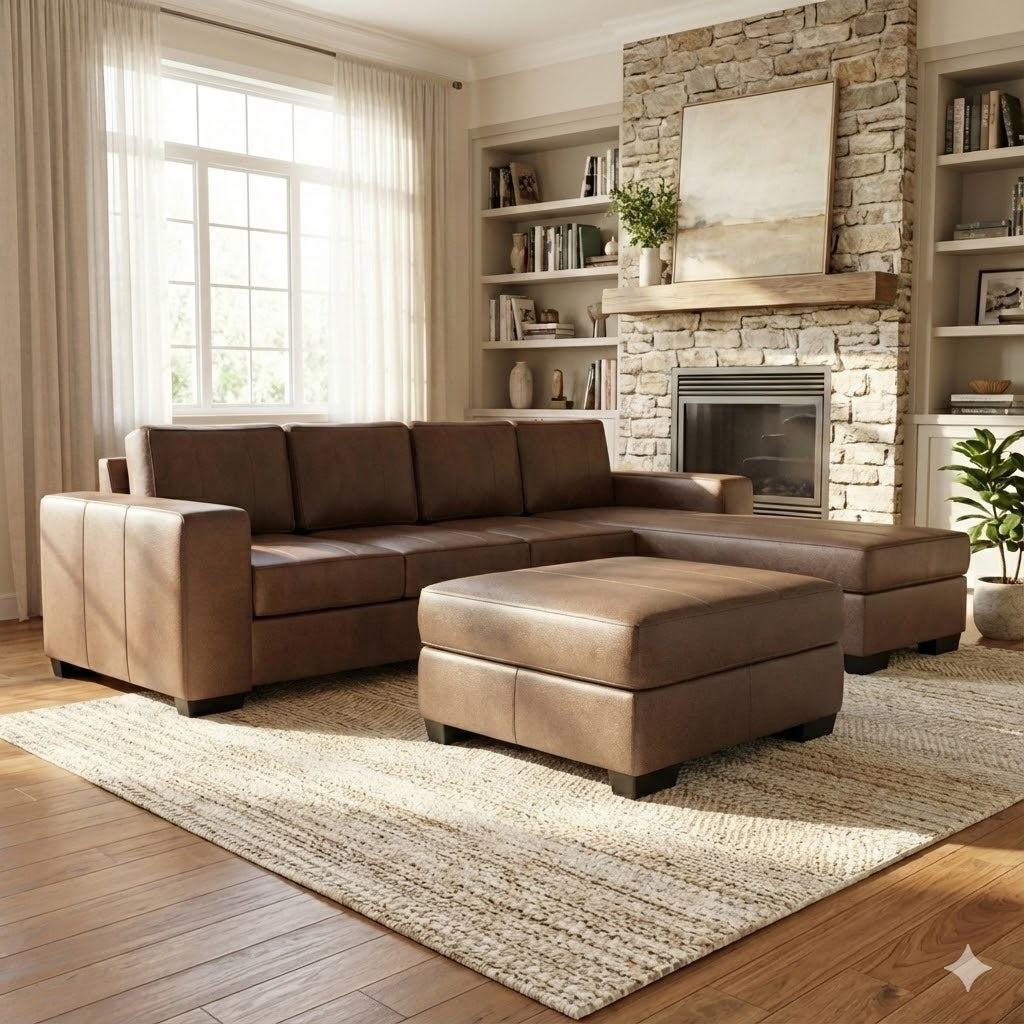 NZ Made Evoque 4 Seater with Chaise Corner Sofa