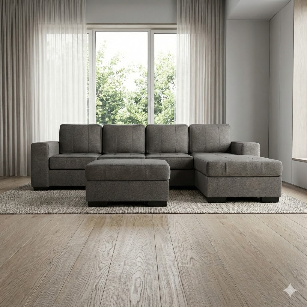 NZ Made Evoque 4 Seater with Chaise Corner Sofa