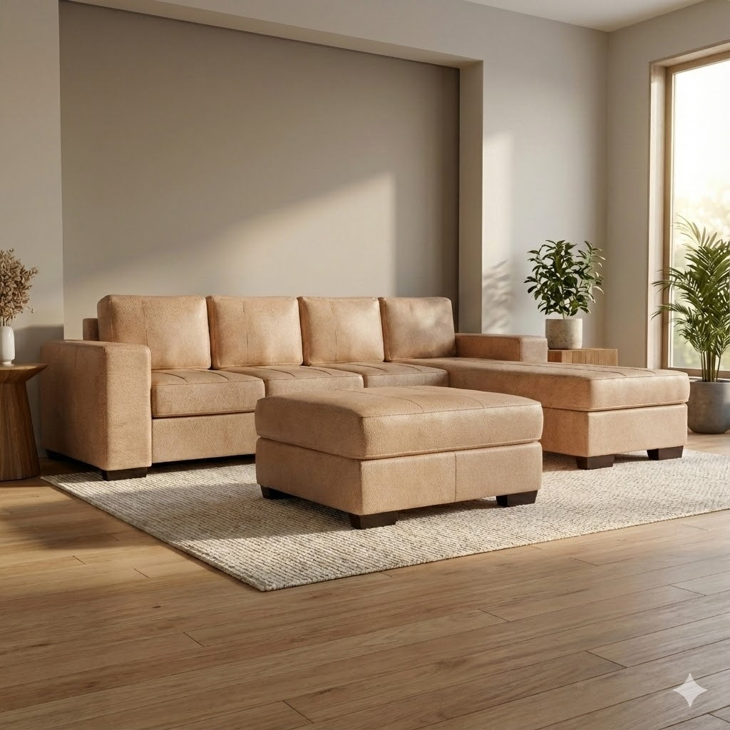 NZ Made Evoque 4 Seater with Chaise Corner Sofa