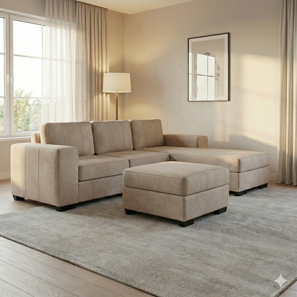 NZ Made Evoque 3 Seater with Chaise Corner Sofa