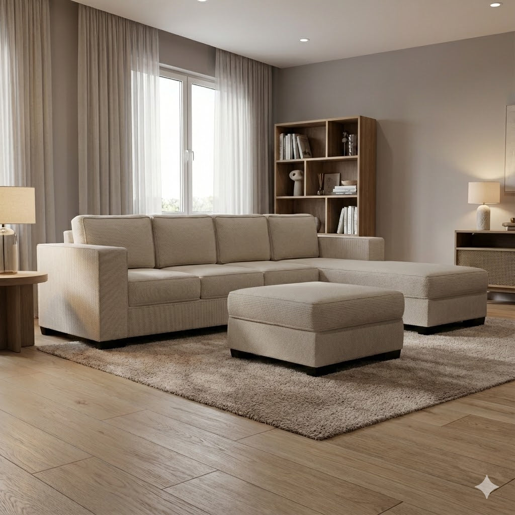 Kiwi Comfort NZ Made 4-Seater Corner Sofa with Chaise