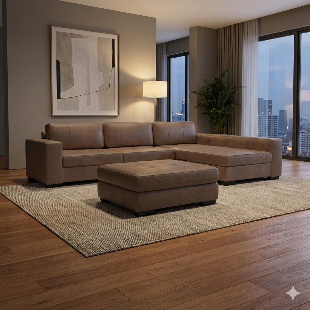 NZ Made Evoque Long-Arm with Chaise Corner Sofa