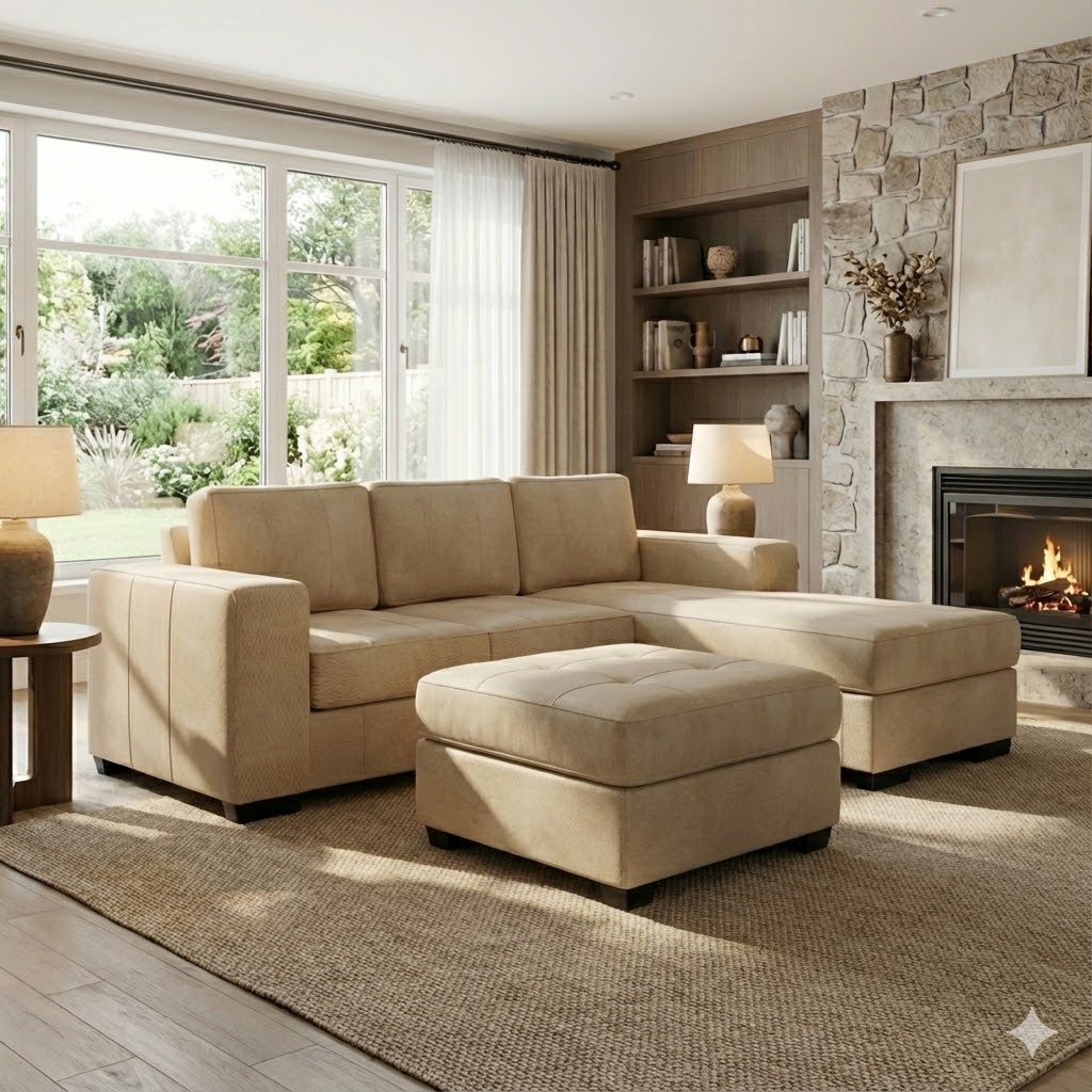 NZ Made Evoque 3 Seater with Chaise Corner Sofa