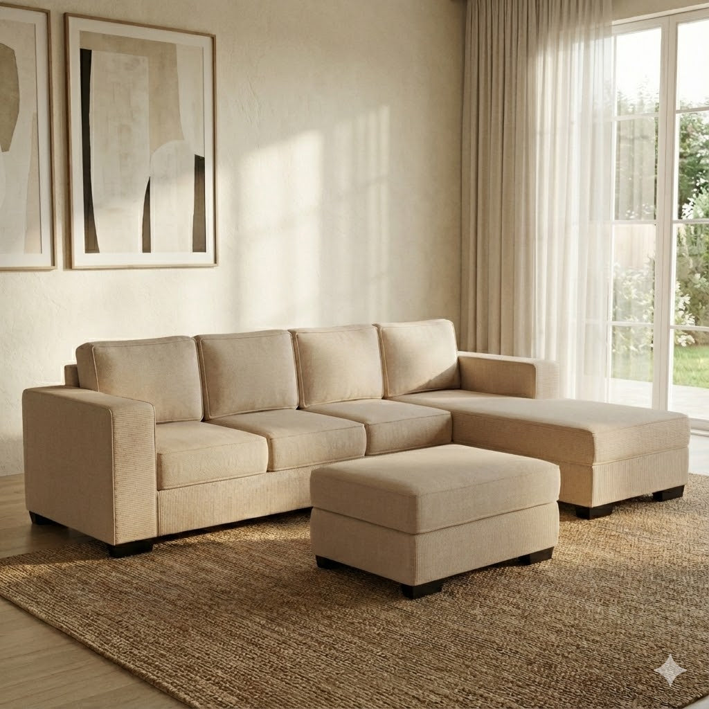Kiwi Comfort NZ Made 4-Seater Corner Sofa with Chaise