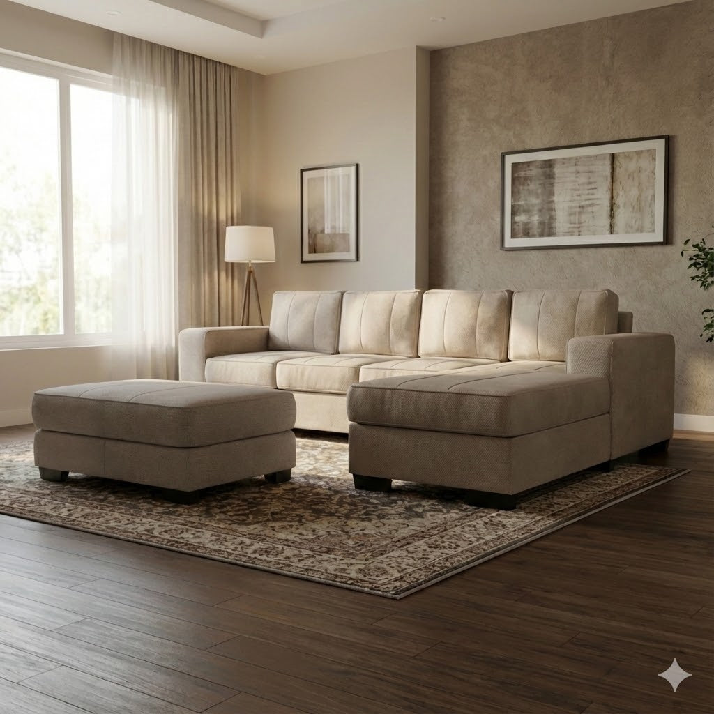 NZ Made Evoque 4 Seater with Chaise Corner Sofa