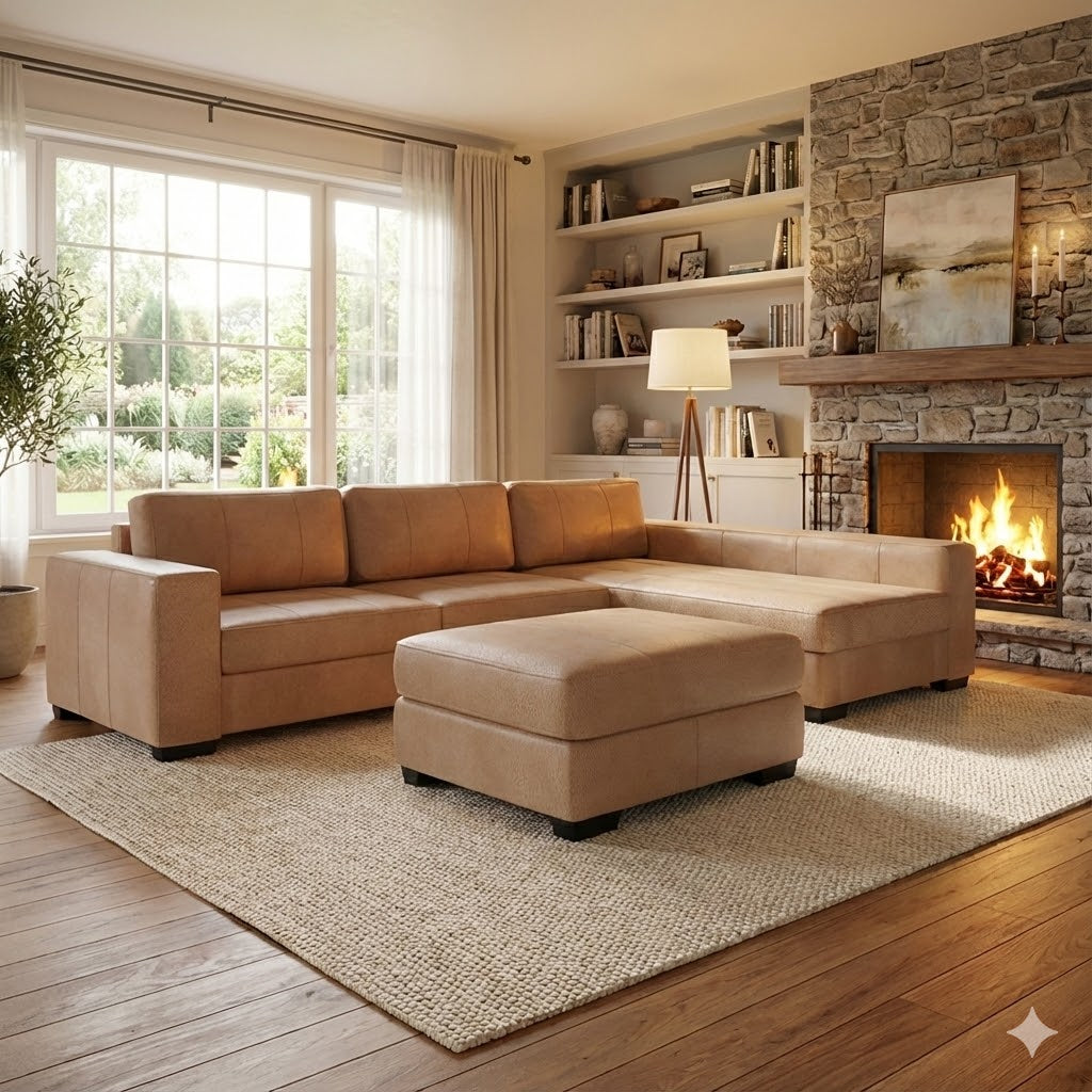 NZ Made Evoque Long-Arm with Chaise Corner Sofa