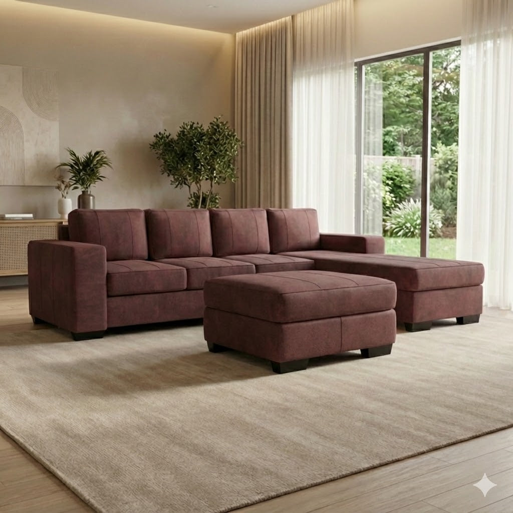 NZ Made Evoque 4 Seater with Chaise Corner Sofa