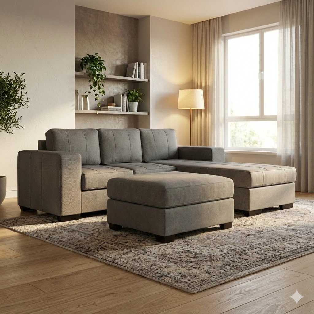 NZ Made Evoque 3 Seater with Chaise Corner Sofa