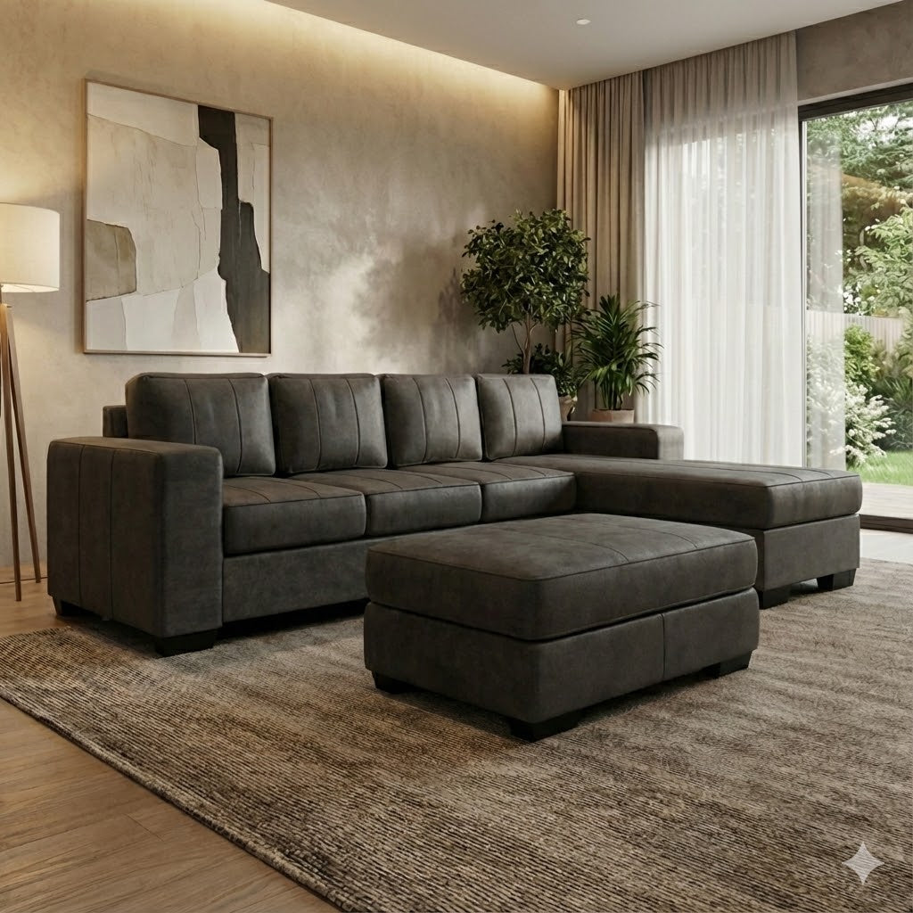 NZ Made Evoque 4 Seater with Chaise Corner Sofa