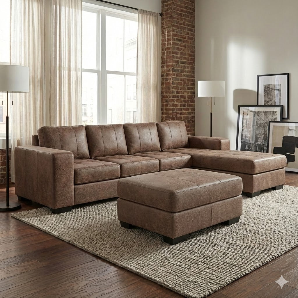 NZ Made Evoque 4 Seater with Chaise Corner Sofa