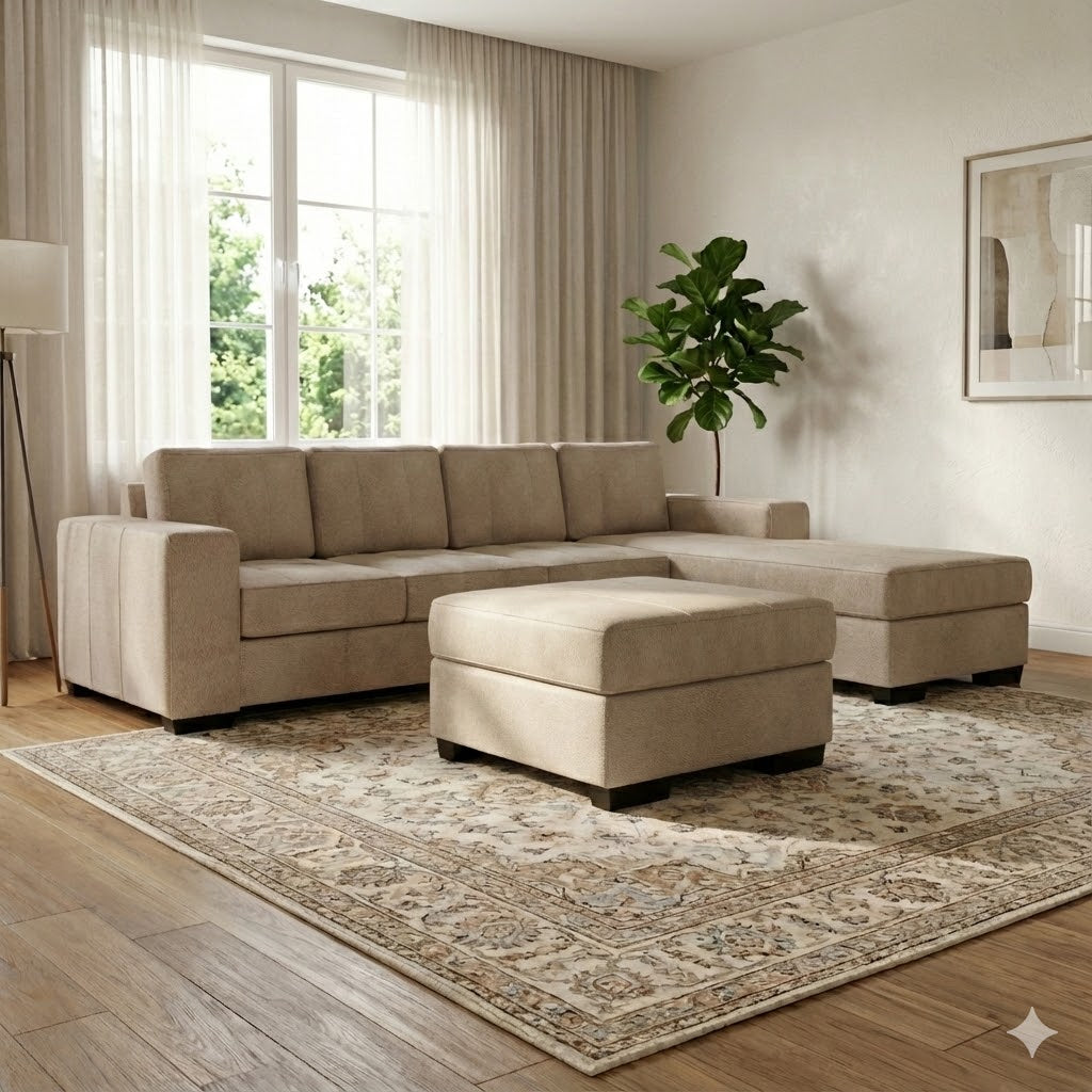 NZ Made Evoque 4 Seater with Chaise Corner Sofa