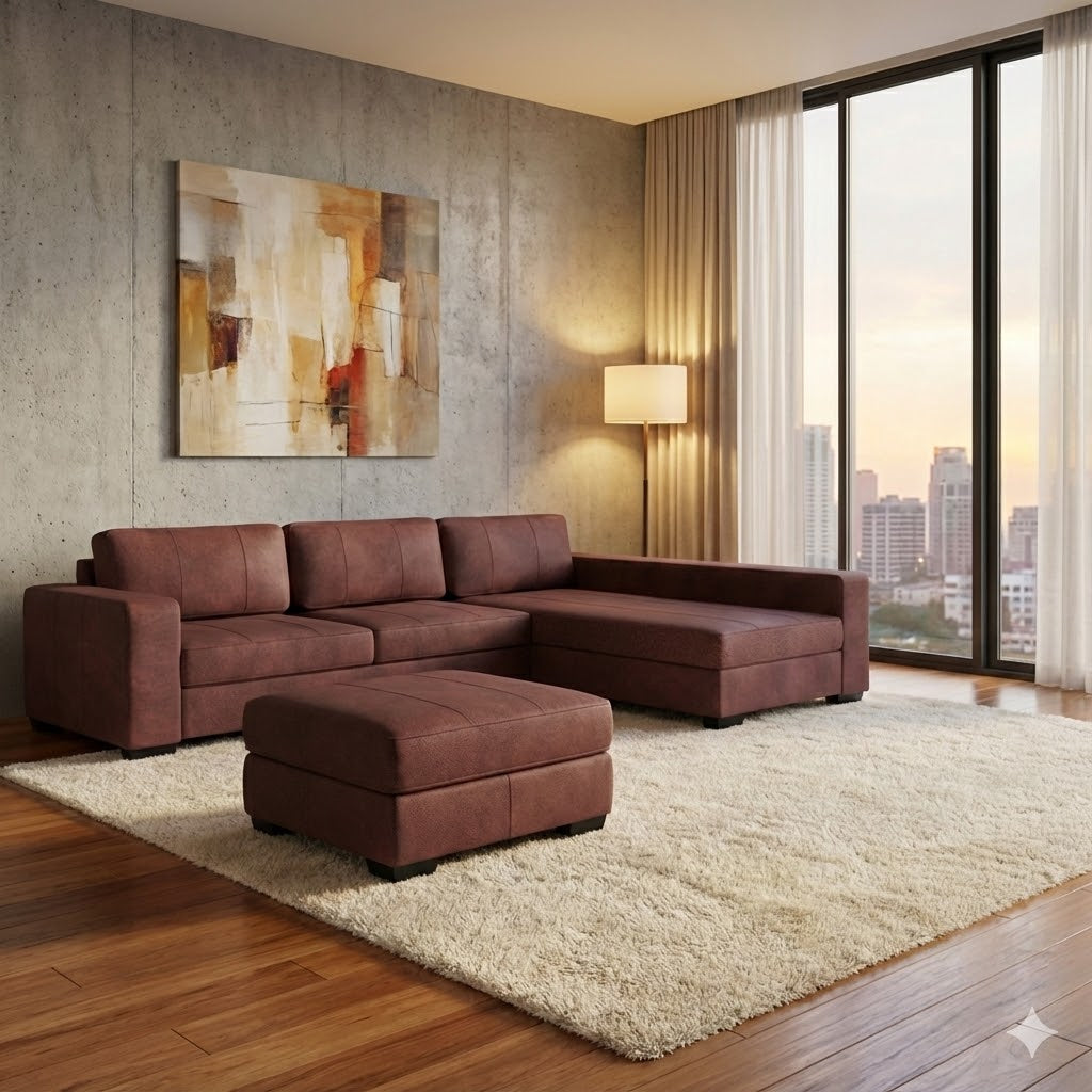 NZ Made Evoque Long-Arm with Chaise Corner Sofa