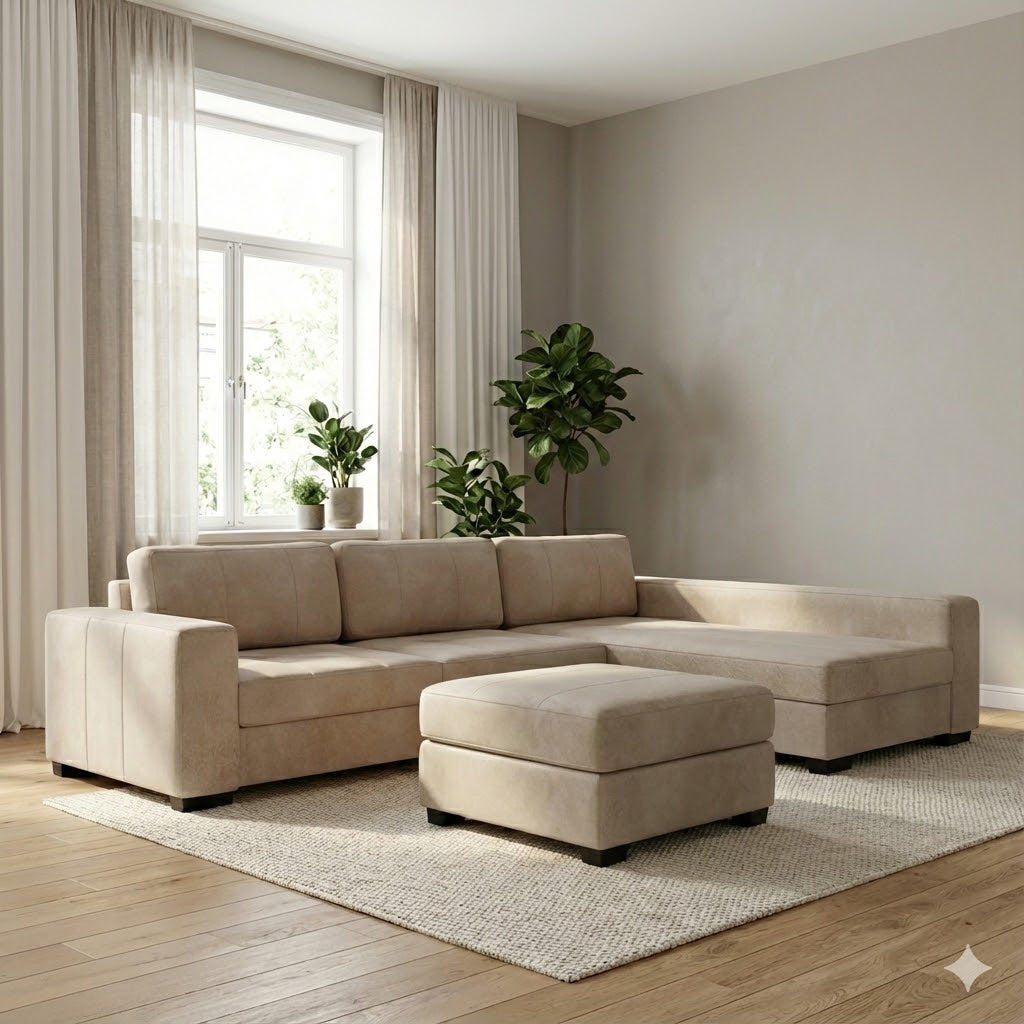 NZ Made Evoque Long-Arm with Chaise Corner Sofa