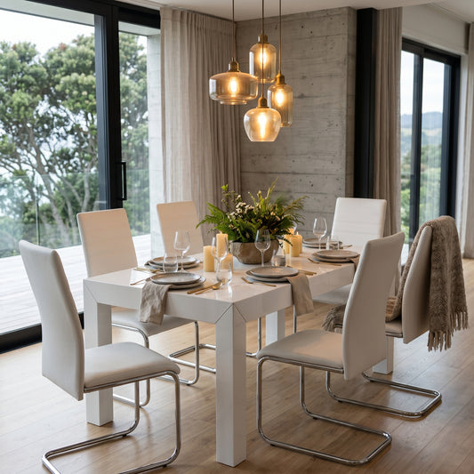 Clarity Dining Chairs Set of 4 White | Furniture World NZ