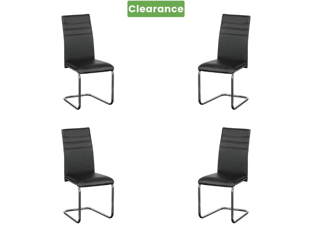 Clarity Dining Chairs Set of 4 Black | Furniture World Auckland