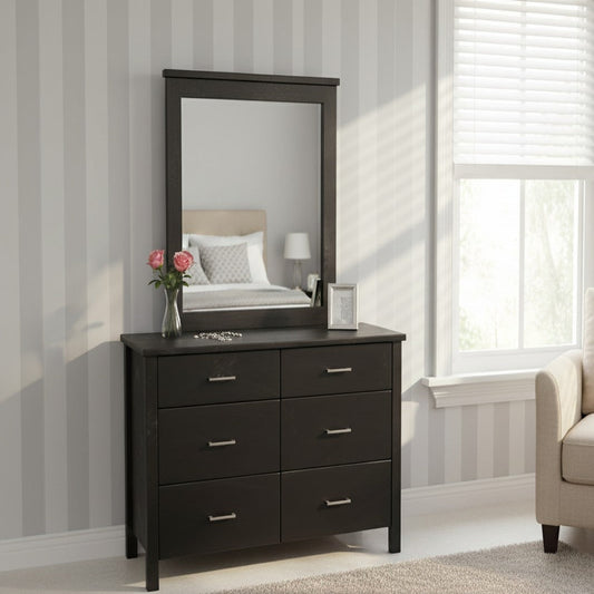 Bella 6 Drw Black Dresser / Mirror - alternate view