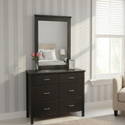 Bella 6 Drw Black Dresser / Mirror