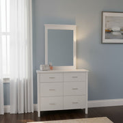 Bella 6 Drw White Dresser / Mirror