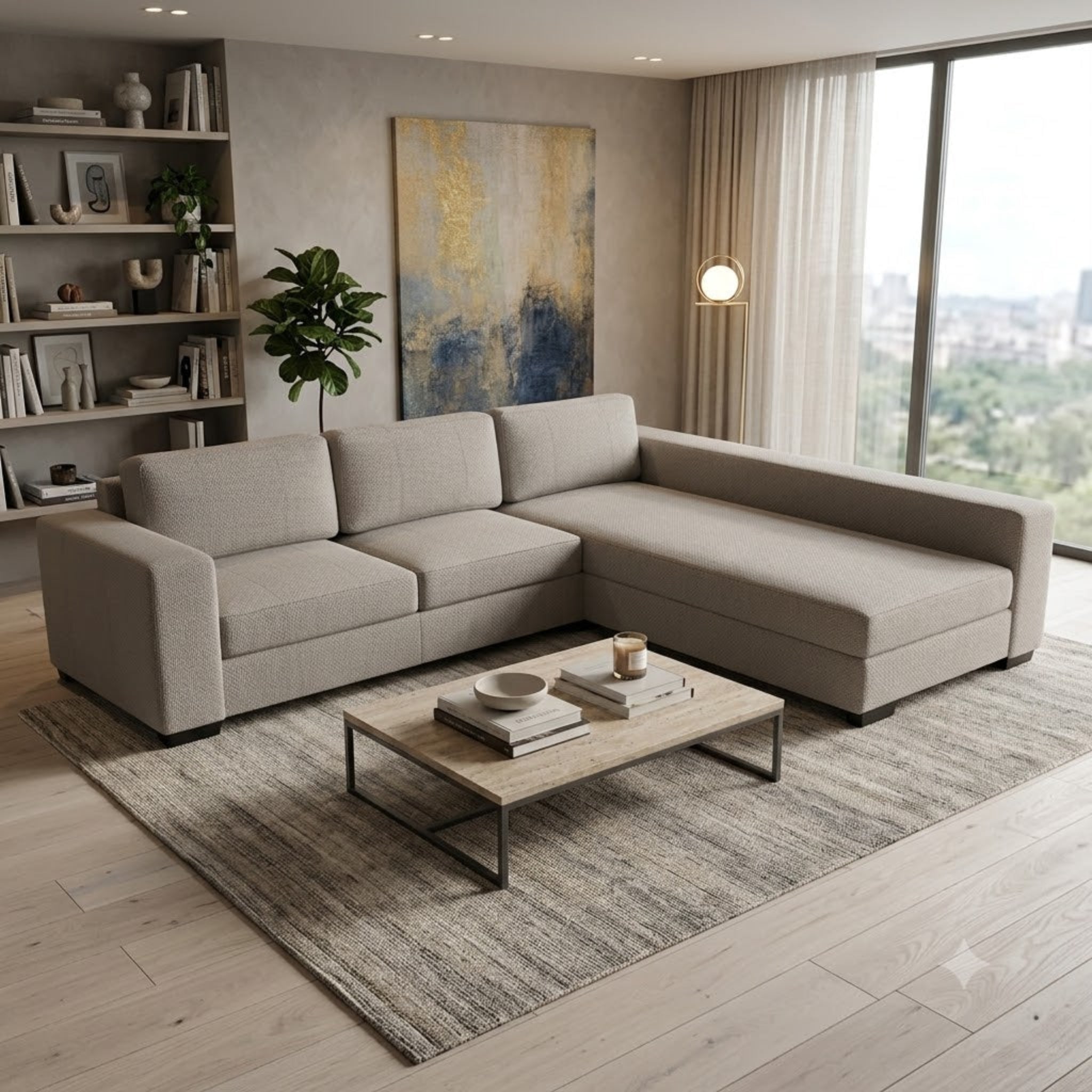 NZ Made CloudNine Long-Arm with Chaise Corner Sofa