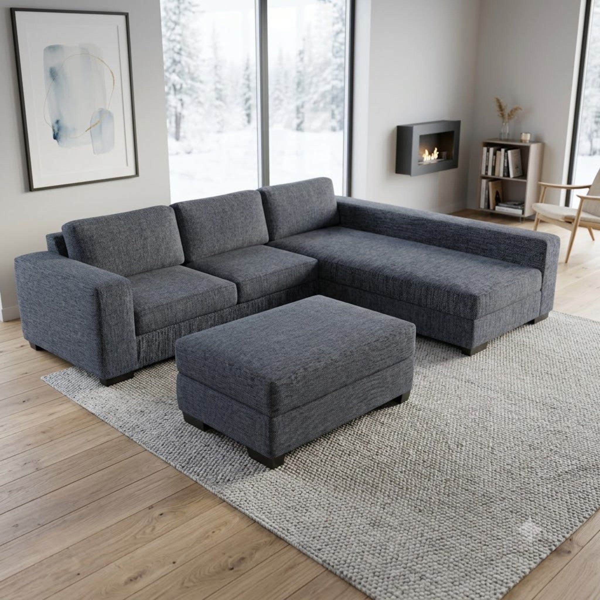 NZ Made CloudNine Long-Arm with Chaise Corner Sofa