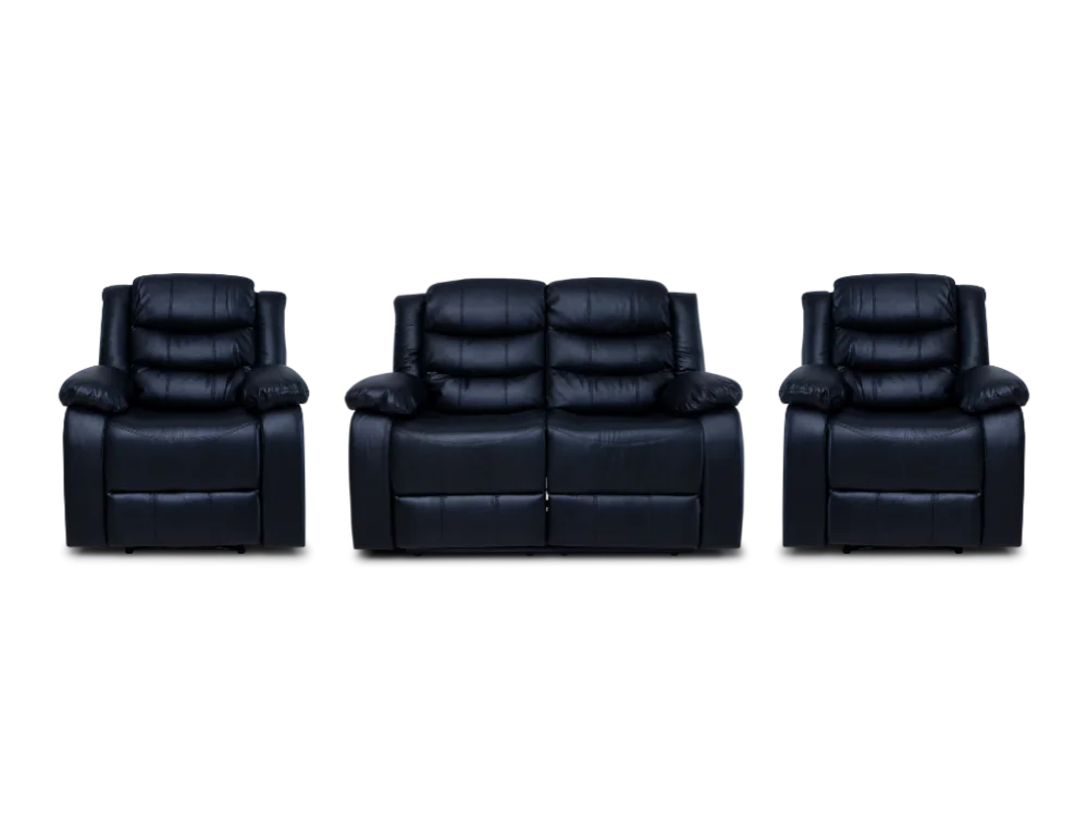 Cozycrown Recliner Suite Collection Black Pre- Order Only 2 + 1 + 1 Seater