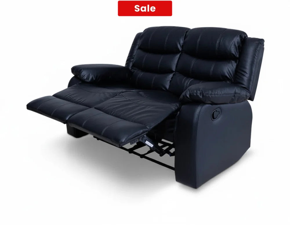 CozyCrown Recliner Suite Collection Black 2 Seater