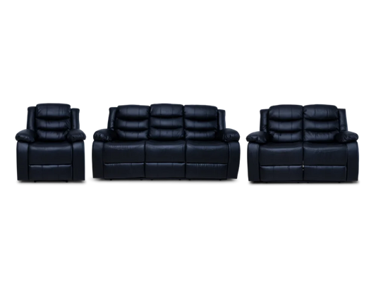 Cozycrown Recliner Suite Collection Black Pre- Order Only 3 + 2 + 1 Seater