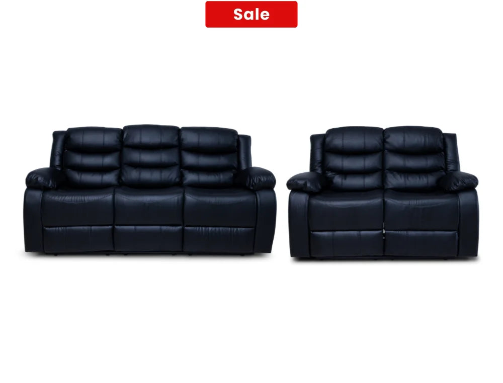 Cozycrown Recliner Suite Collection Black Pre- Order Only 3 + 2 Seater