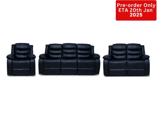 Cozycrown Recliner Suite Collection Black Pre- Order Only 3 + 2 + 1 Seater